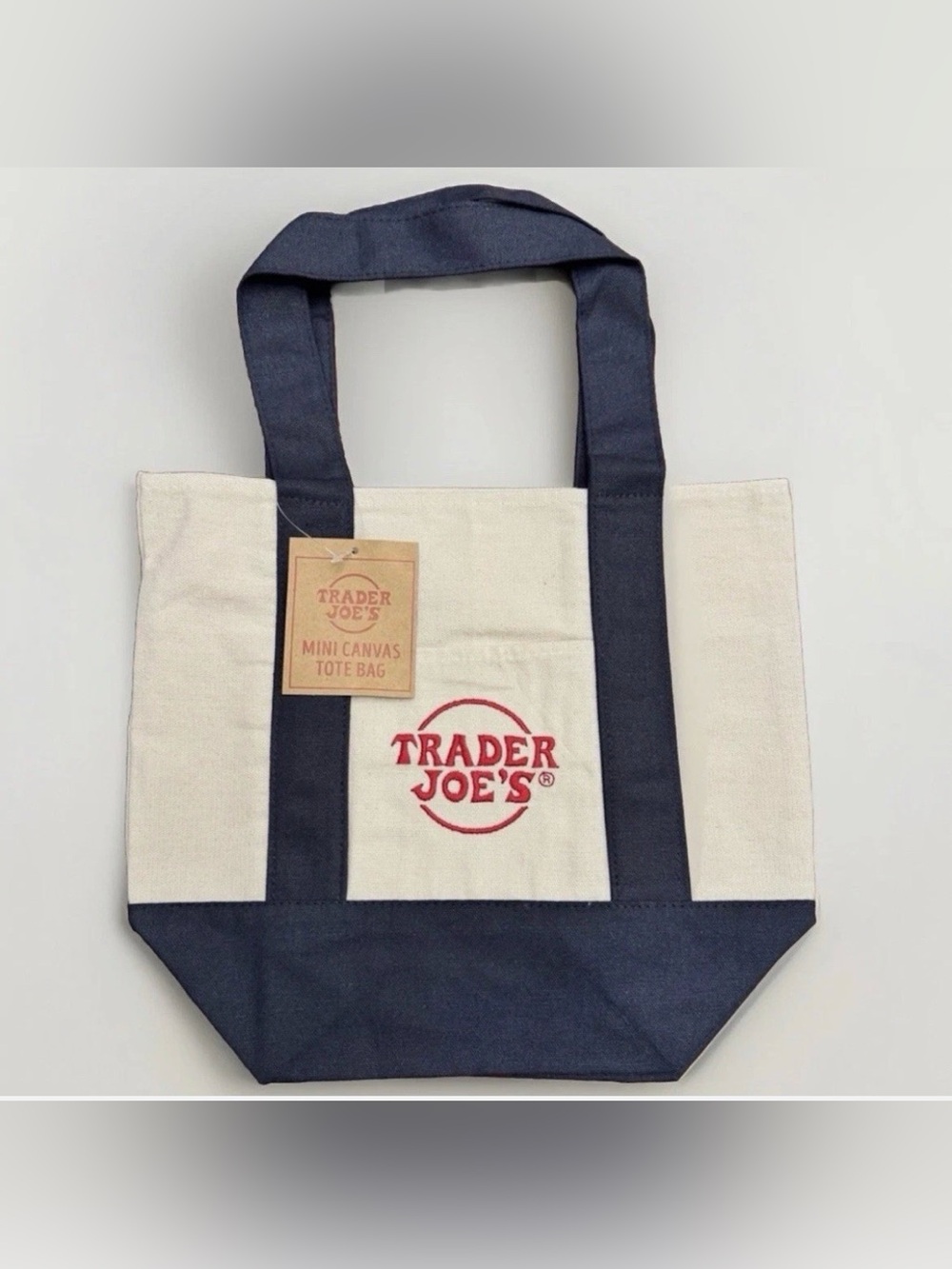 Trader Joe’s- Mini Canvas Tote Bag-Navy-NWT